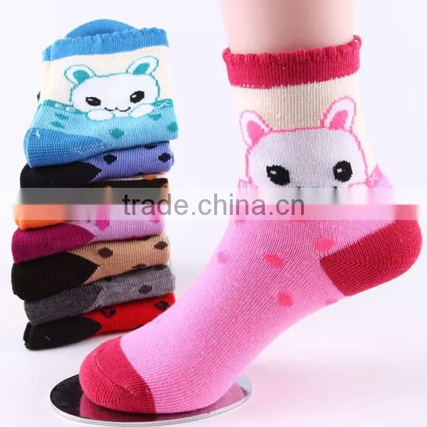 autumn&winter high quality 100%cotton cartoon cute child socks