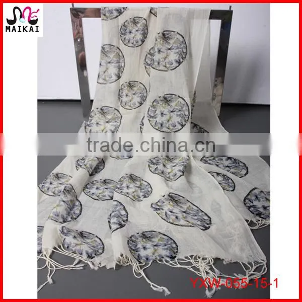 Animal print wool pashmina women scarf winter 2015