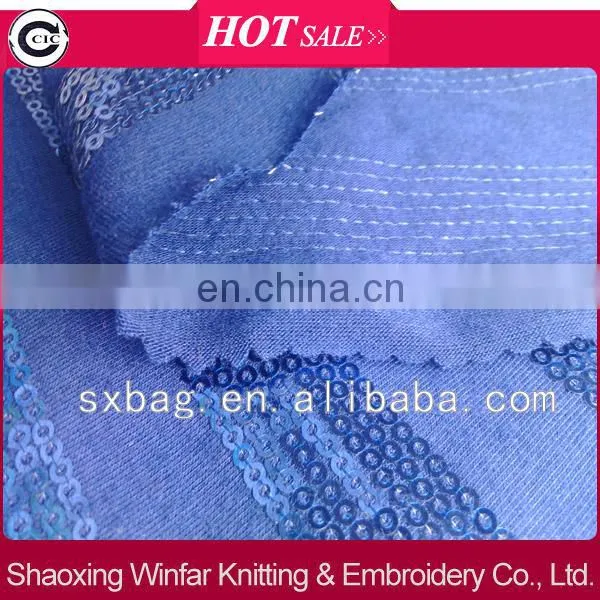 sequins spangle knitting embroidery design ladies fabric for garment