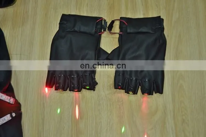 RGB el wire dance costume el wire glasses with green color laser gloves