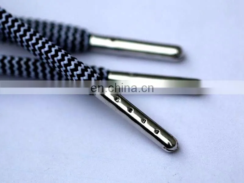 Customized engraved logo shoelace tips gold/silver/gun metal/red bullet crimp string aglet