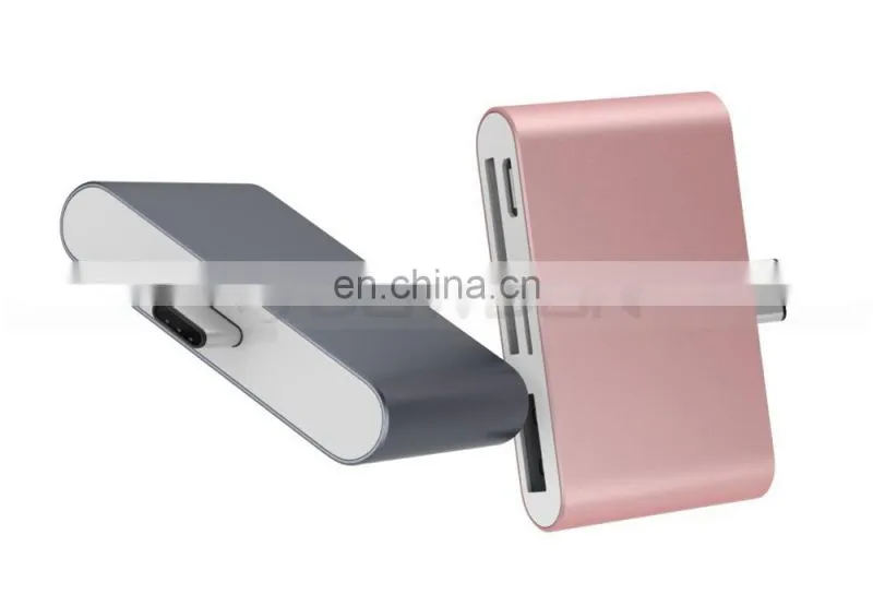 Digital Type C Card Reader USB C OTG USB 2.0 Hub/TF/SD Card Reader 4 IN 1 USB 3.1 with Micro USB Charging Port for MacBook