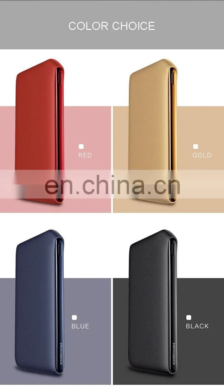 Wholesale luggage series 10000mah joyroom power bank polymer slim mobile rohs qc2.0 power bank cable