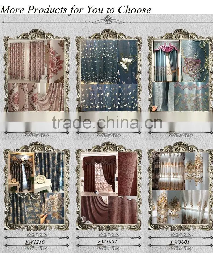 Fabric embroidered curtain for home