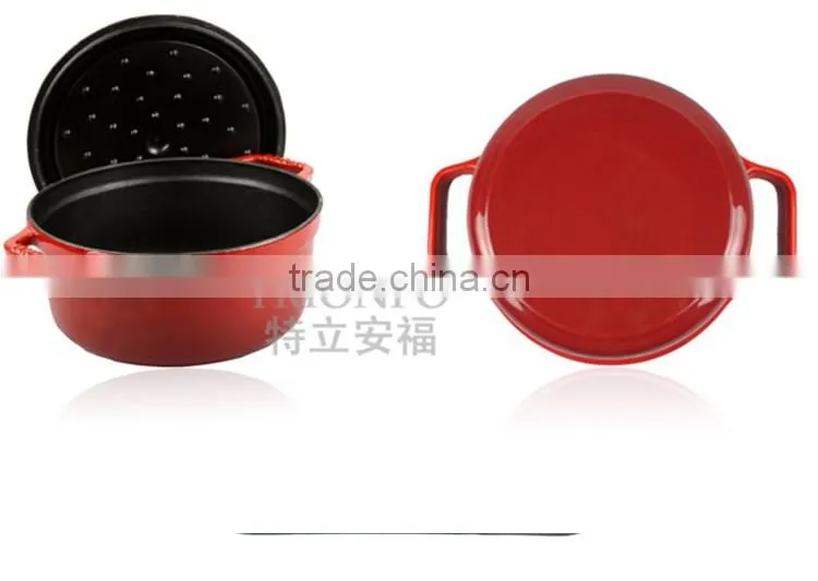 Factory price Trionfo antique cast iron red enamel pot