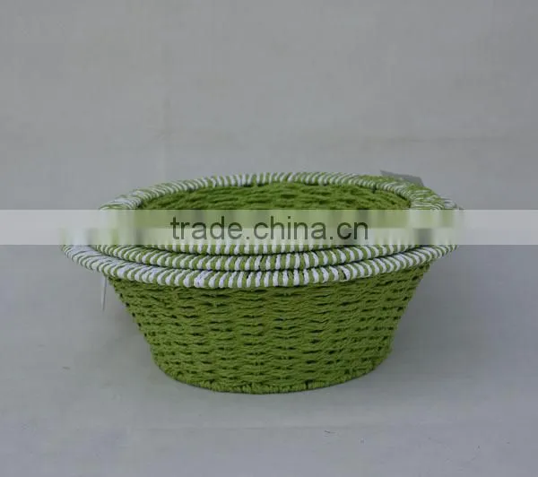 set of 3 handmade bowl shape paper rope empty gift basket
