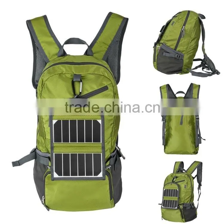 waterproof Solar Hiking Daypack,solar battery backpack,solar folding hiking backpack