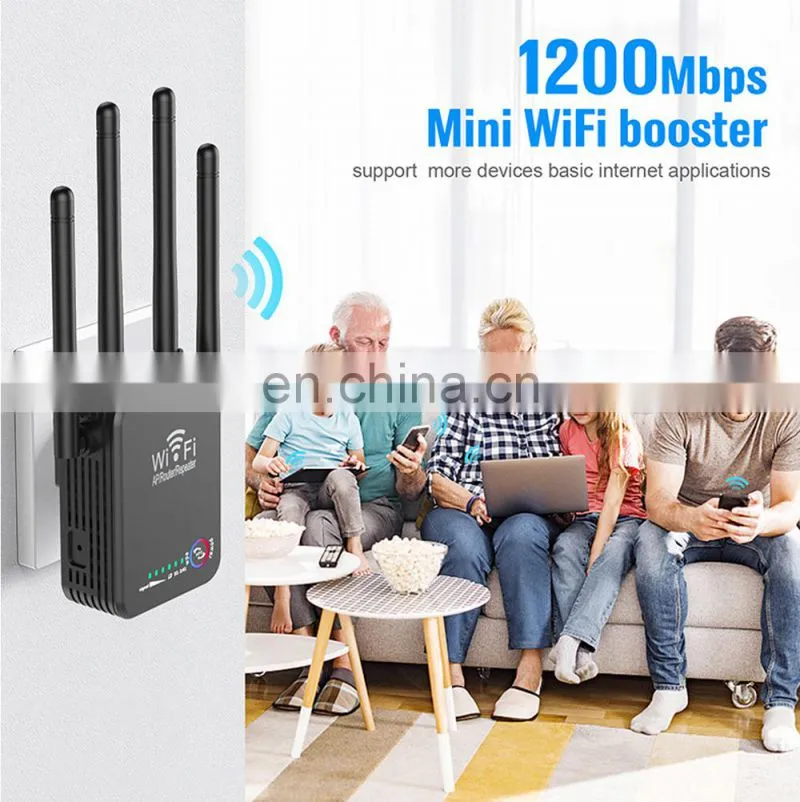 ALLINGE MDZ3113 Long Range Wireless Wifi Repeater 1200mbps Amplifier Signal Antennas Booster With Different Plug