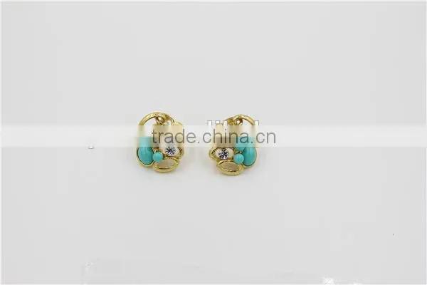 Luxury jewelry set gold chain green pendant necklace fashion necklace earring