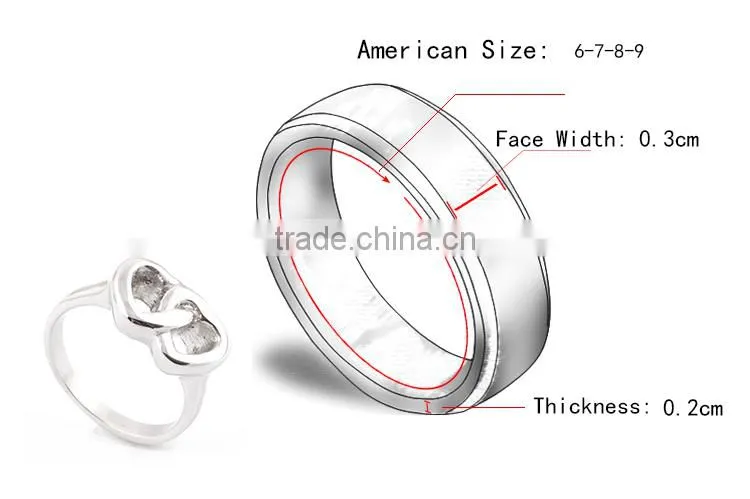 Two heart ring for women new product stainless steel ring
