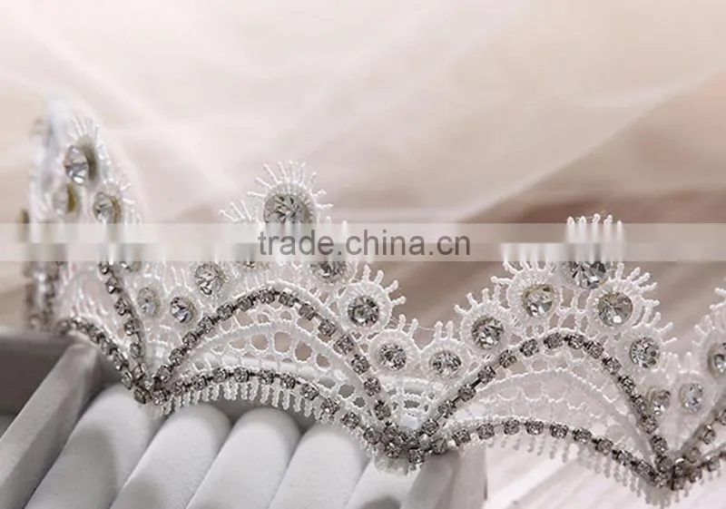The bride headdress lace manual diamond wedding hair soft crown