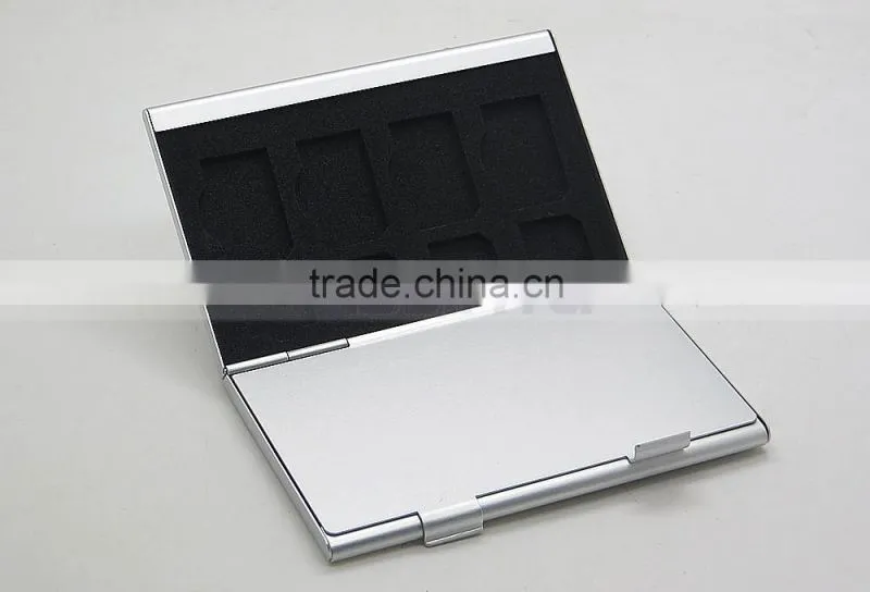 Aluminium Alloy EVA Sponge Memory Card Storage Box Protecter Case 2x for SD card, 2x TF Card, 4x SIM Card 4x Micro SIM Card