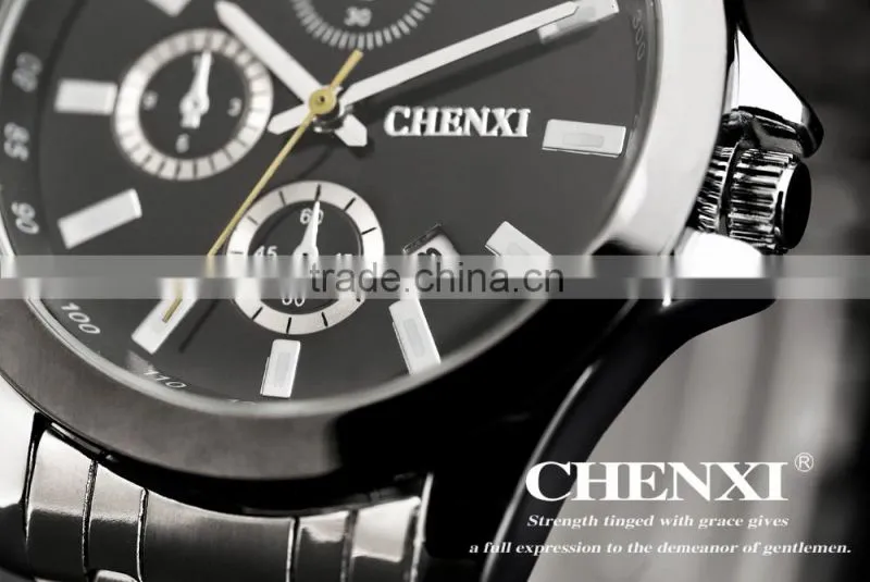 Wholesale stainless steel chain black color wrist watch for men