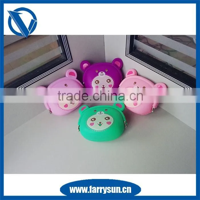 Promotion lovely silicone rubber squeeze jelly pocket coin purse