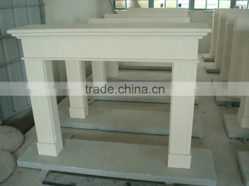 Beige marble Indoor Fireplace
