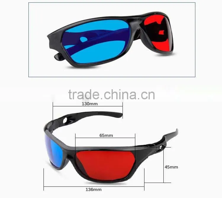 Plastic Adult Anaglyph 3D glasses, adult 3D glasses, 3D game glasses
