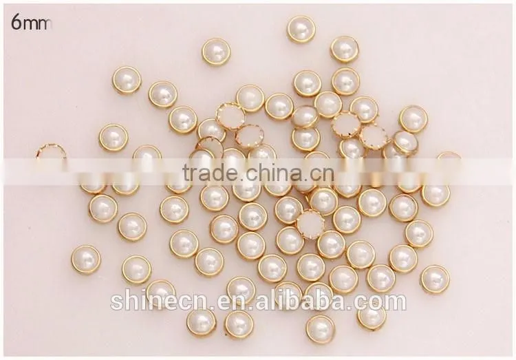 New stones 3mm 4mm 5mm 6mm metal golden edging flatback round hot fix rhinestones
