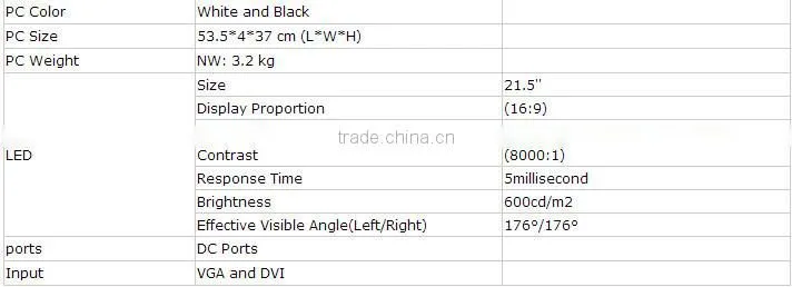 Chinese Factory,2015 NEWEST Retail/Wholesale HD 21.5"/23.5"/27" inch LED monitor with VAG and DVI