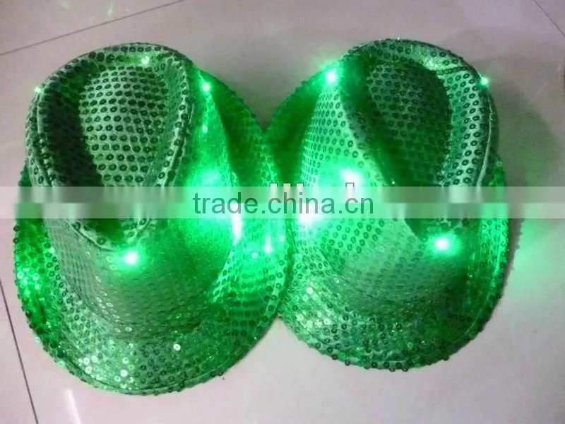 LED flshing paillette knight hats