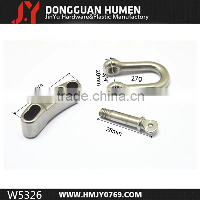 Stainless Steel U shackle buckle , metal screw d shackle