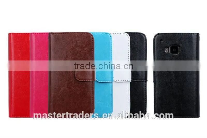 Cheap Crazy Horse Grain 2 In 1 Wallet PU Leather Case With Multi Card Slot For HTC One M9 MT-3657