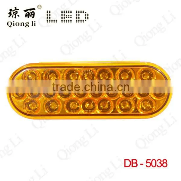 12 volt 6inch PC lens stop turn signal oval led safety lights for trucks trailer