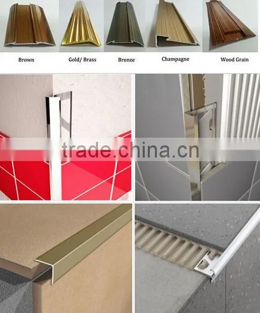 2016 Industrial low price chromed finish aluminum corner tile trim for interior tile protection