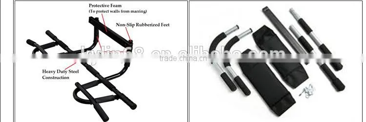 Total Workout Black Coated Door Gym Bar, Horizontal Bar