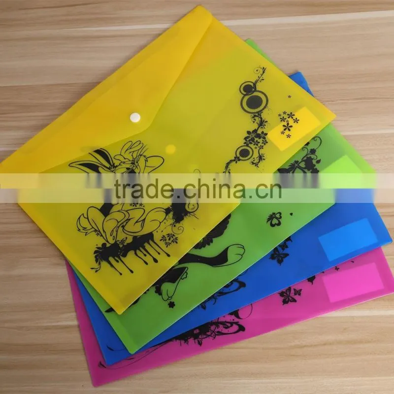 My clear bag A4 PP material button type folder