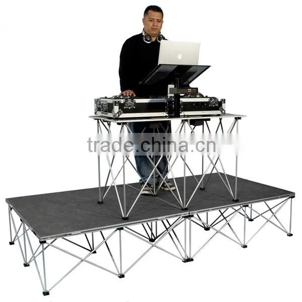 4ft x4ft black carpet aluminum portable stage sytem by road ready