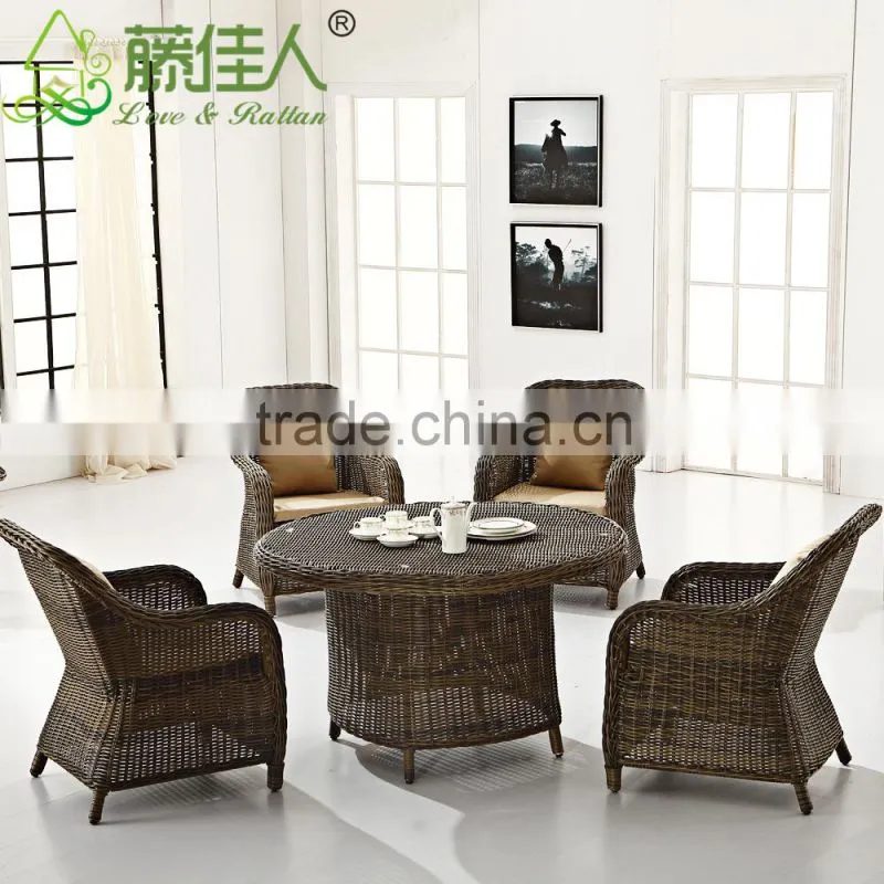 Outdoor Plastic Synthentic PolyRattan Resin Wicker 8 Seater Table Chairs Set