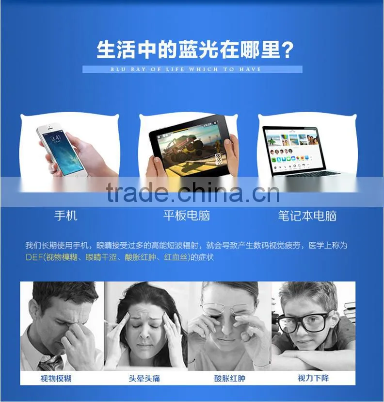 Eye Care&Anti-burst Tempered Glass Blue Light Resistant Screen Protector for Apple iPhone 6 Plus