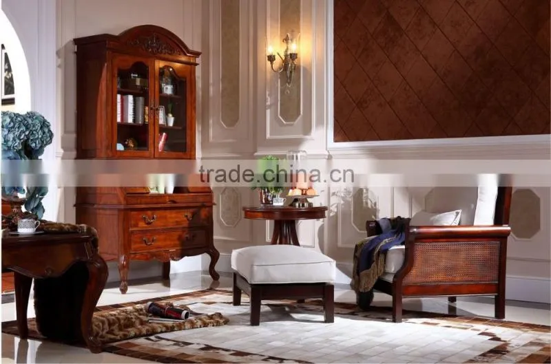 bedroom furniture bookcase/wood carving bedroom furniture/American solid wood furniture AS9