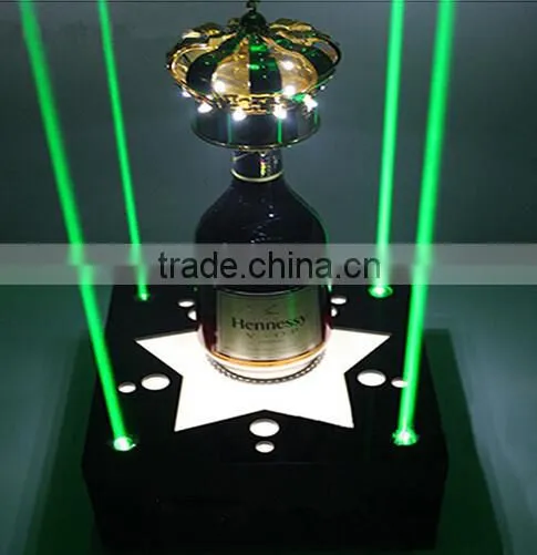 Light up design laser wine stopper display holder for bar
