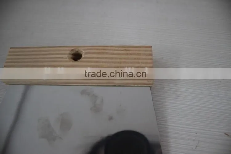 Stainless steel blade scraper with wooden handle