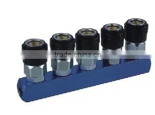 5 ways Manifold with Nitto/Japan pneumatic air release quick coupler,one touch coupling with plastic