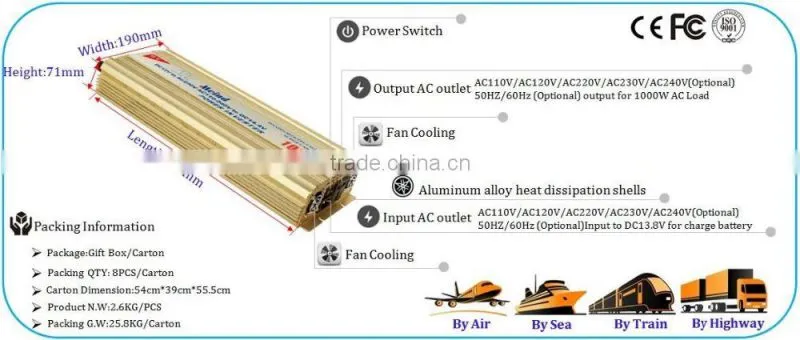 New design pure sine wave power inverter ,dc ac 1000w