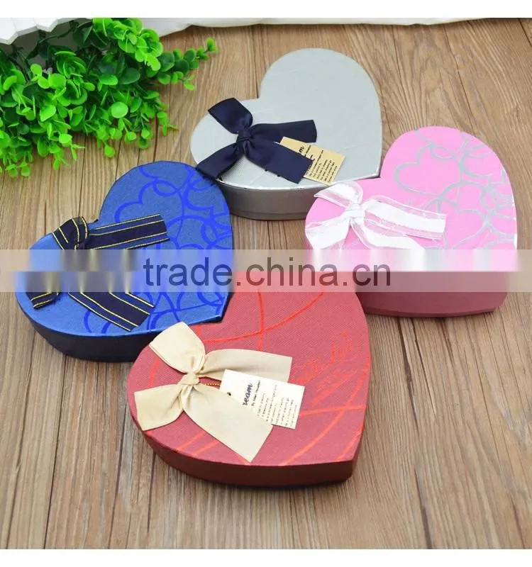 2016 hot sale heart shaped cardboard paper eleganr chocolate gift box