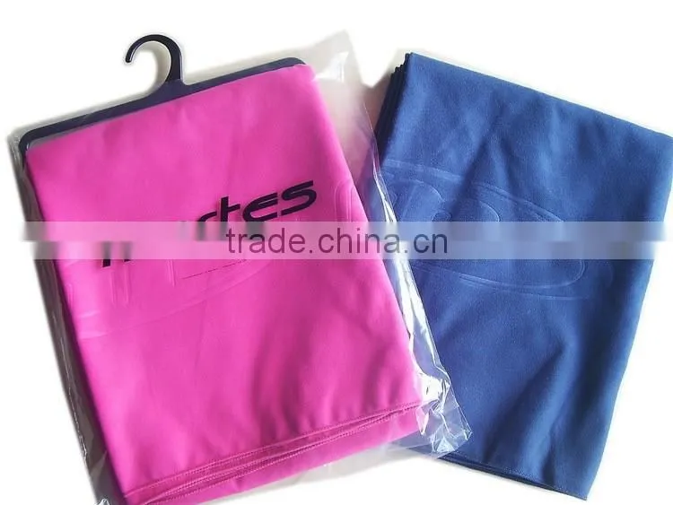 Ultra Soft suede microfiber towel sports logo with embossed private label