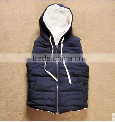 Vest female models fall and winter clothes thick cotton vest waistcoat jacket stitching quilted vest vest Hoodie