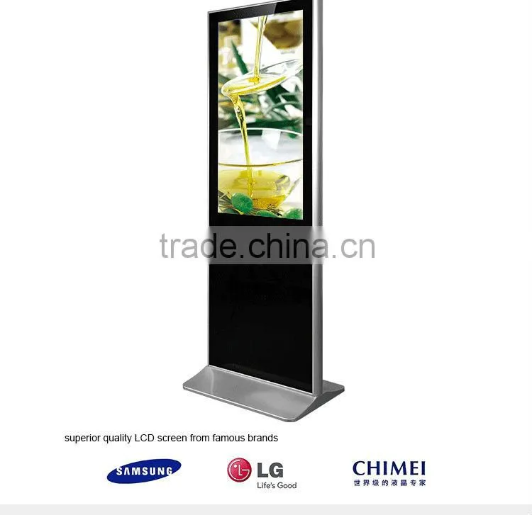 55"indoor LCD TFT AD TV monitor,indoor LED commercial advertising display screen,free standing AD LCD display with usb interface