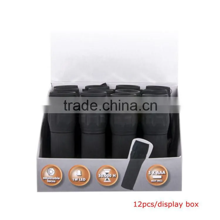 1W powerful led with AAA batteries Zoom flashlight