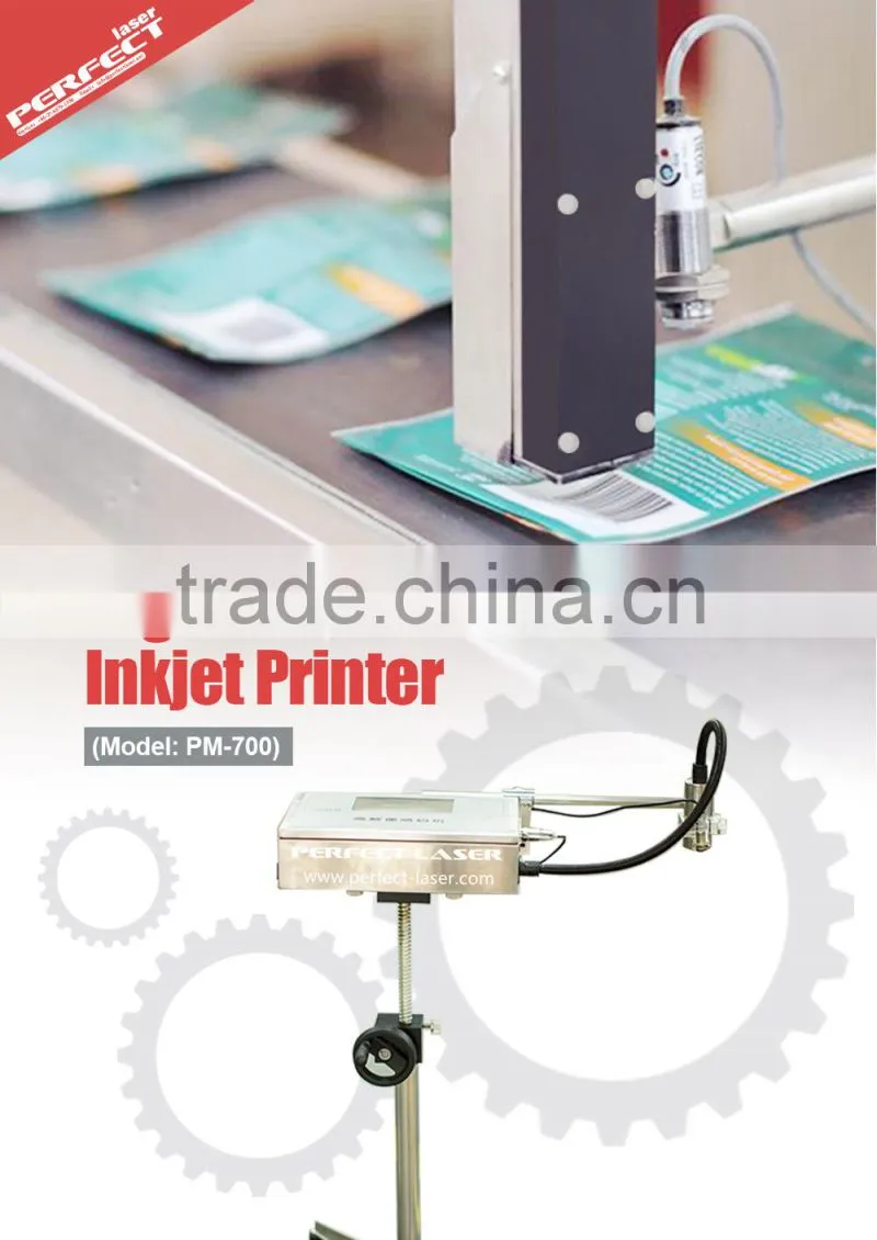 Perfectlaser industrial inkjet printer/ink date coding machine for barcode/QR code/dot matrix/logo/expired date PM-700