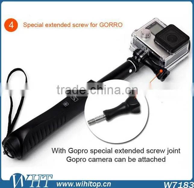 Extendable Aluminum Wireless Bluetooth Monopod Selfie Stick with Bluetooth Shutter Button