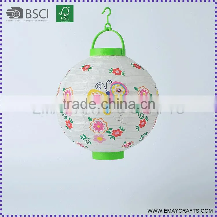 hanging paper lantern with led battery lights for christmas