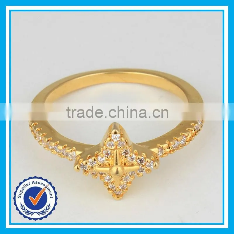 2015 yiwu wholesale star ring crystal zircon dubai gold ring models