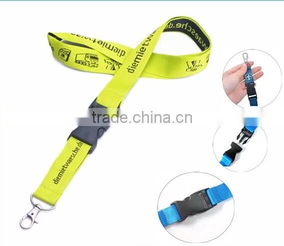 3/4" Imported Polyester Woven Lanyard with Plastic-Metal Buckle Release