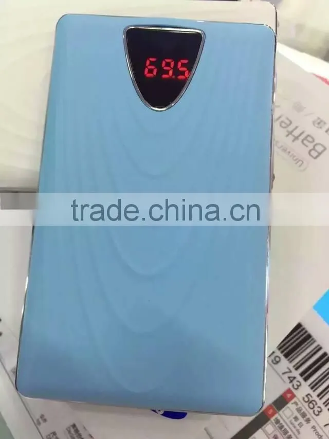 20000mAh capacity 3 usb output dual led lighting digital led screen wave shape design customize logo printing slim power bank