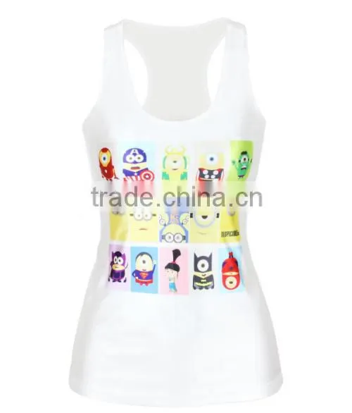 2015 top design polyester tank tops, new fashion cheap tank tops for women