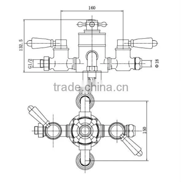 Classical Thermostatic Exposed Shower Diverter Valve